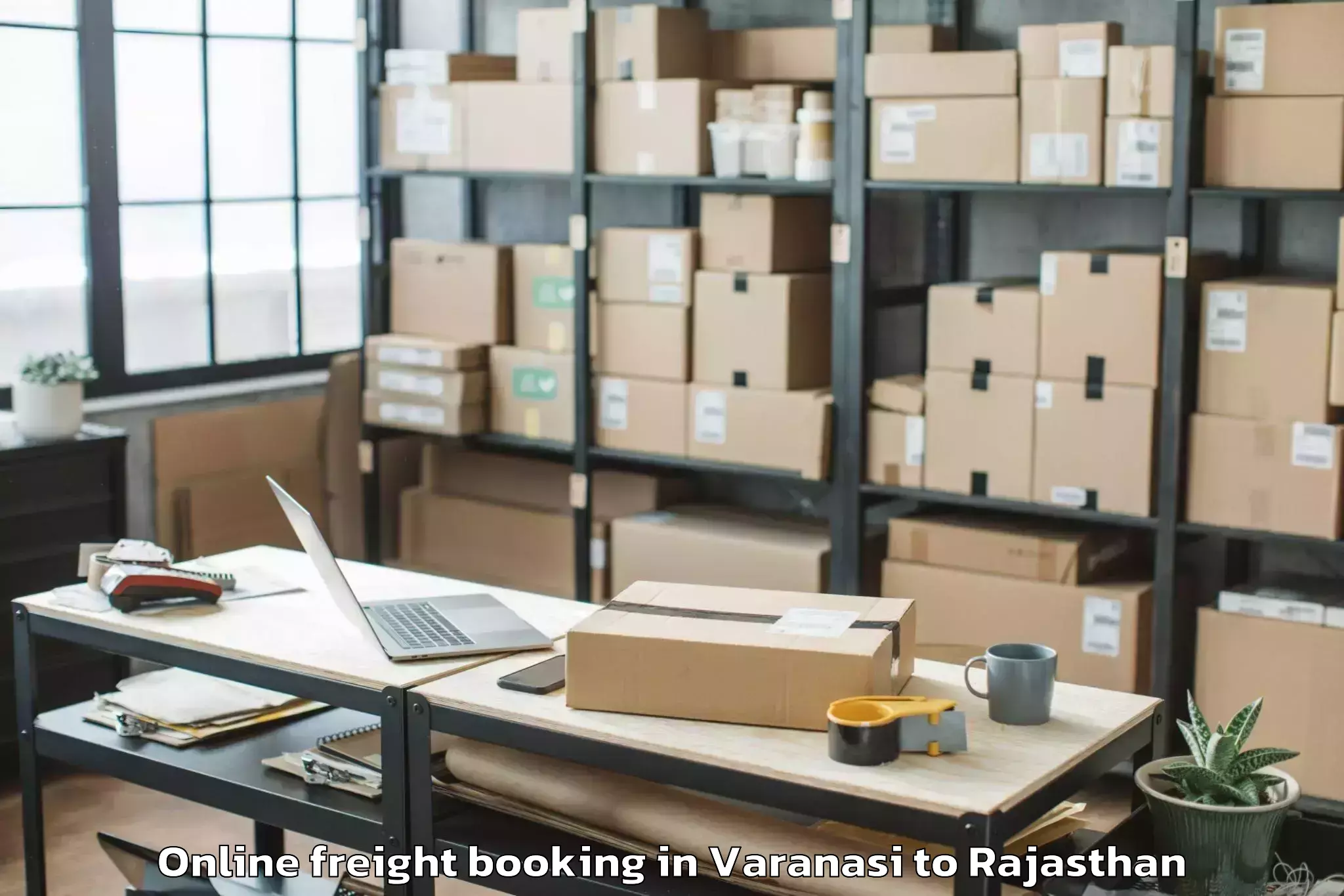 Reliable Varanasi to Deoli Online Freight Booking